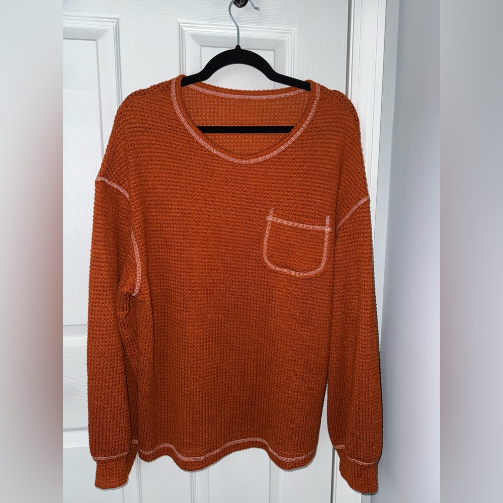 Rust Orange Knit Sweater - Picture 5 of 7